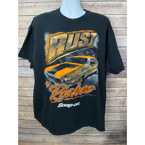Snap-On Rust To Riches T shirt Crew Black Size 2XL - Picture 1 of 9